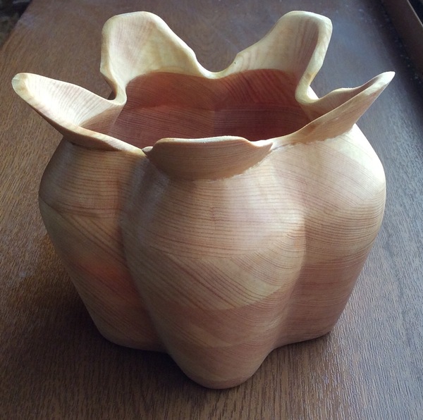 Vase candy bowl - My, Handmade, Woodworking, , Vase, Electric jigsaw