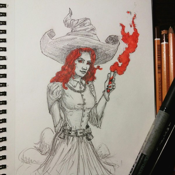 Witch - My, Witch, Art, Drawing, Sketchbook, Pencil drawing