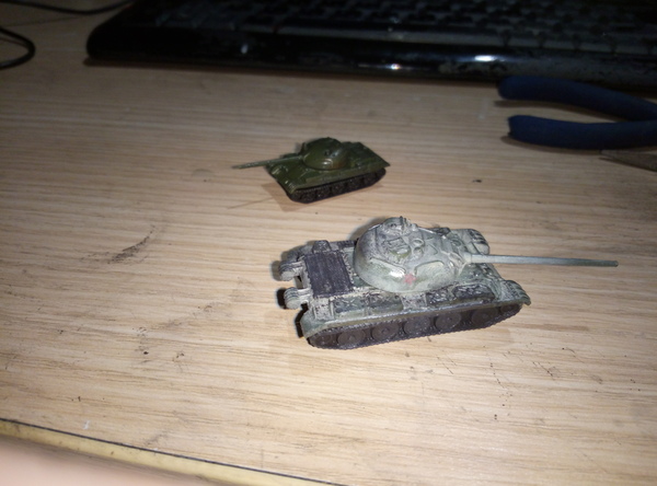 Painted a small model - My, t-54, Models, Toys