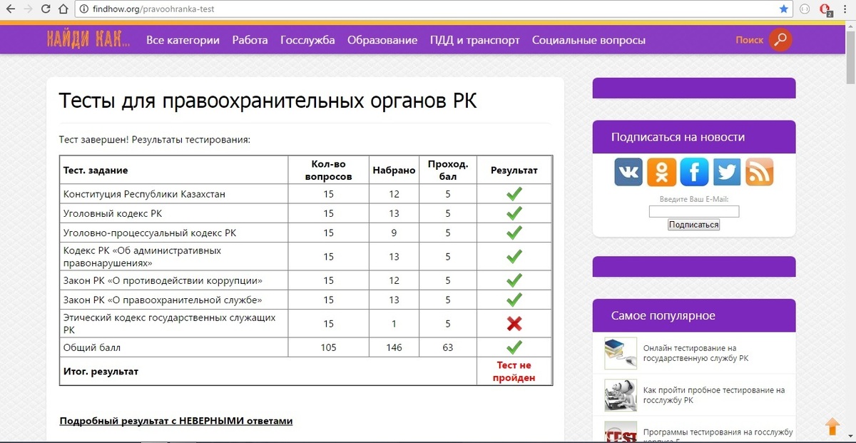 Gossluzhba gov ru тест