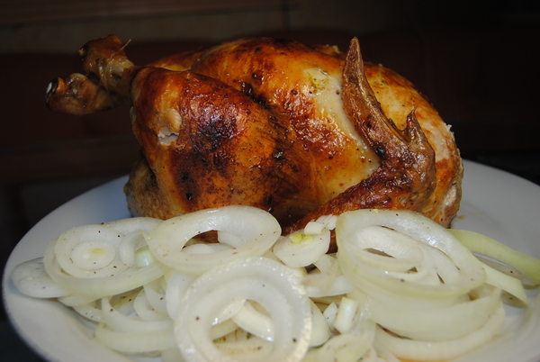 MEGA juicy grilled chicken in the oven, spiced with sauce, with marinated onions - My, Grilled chicken, Yummy, Recipe, Longpost, Food, Cooking