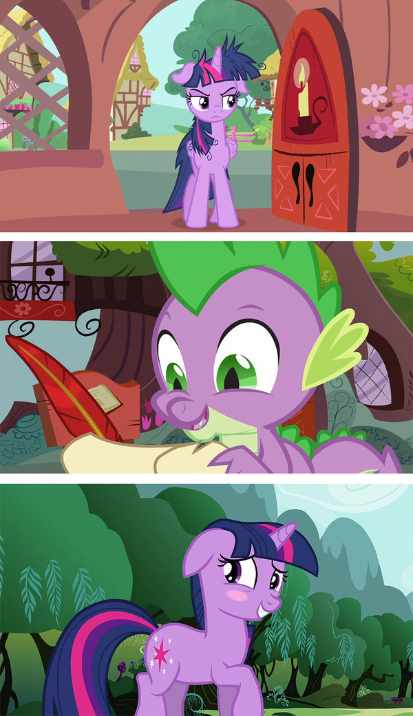 Come up with a text for the picture 25 - Spike, Twilight sparkle, My little pony, 