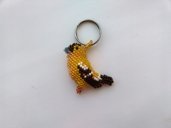 Beaded bird - My, Needlework, Beads, Keychain, Spring, Creation, Handmade, Birds