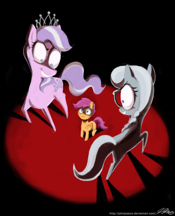 Grounded My Little Pony, Ponyart, Scootaloo, Diamond Tiara, Silver Spoon, John Joseco