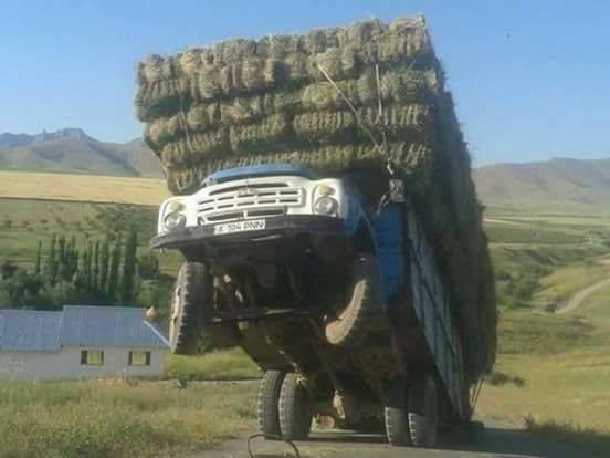 Raised the car up - Zil, Humor, Kazakhstan, Truck, Shymkent