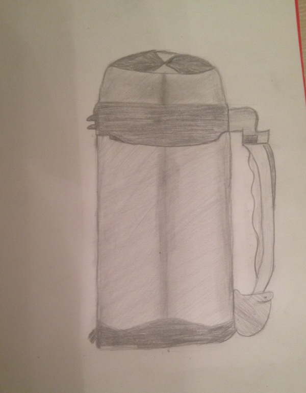 Drawing from scratch. Day 1. Thermos. - My, Junior Academy of Artists, Beginner artist, Bad artist, Self-taught artist