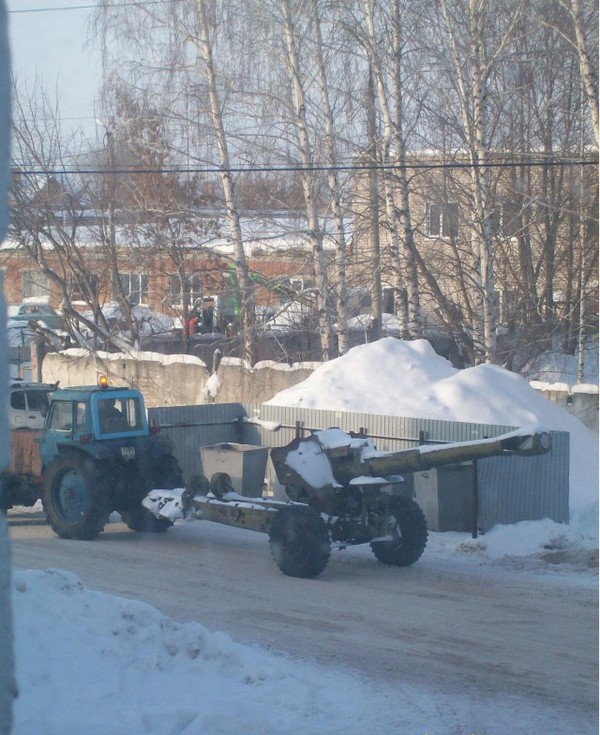 A typical morning in Russia... - Russia, A gun, Typical day, Samara Region