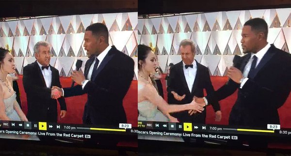 Mel in his repertoire - Mel Gibson, Oscar 2017, Handshake