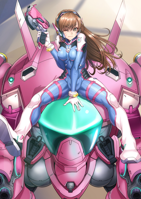 Overwatch / D.Va. Anime Art. - Not anime, Games, Overwatch, Dva, Fur, Anime art, Art, Blizzard