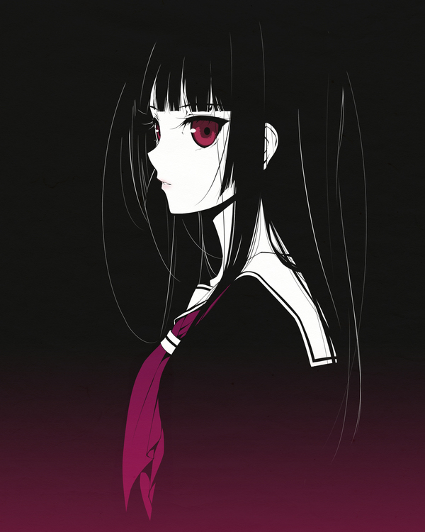 Murakami Suigun - Anime Art, Аниме, Murakami suigun, Enma Ai, Jigoku Shoujo