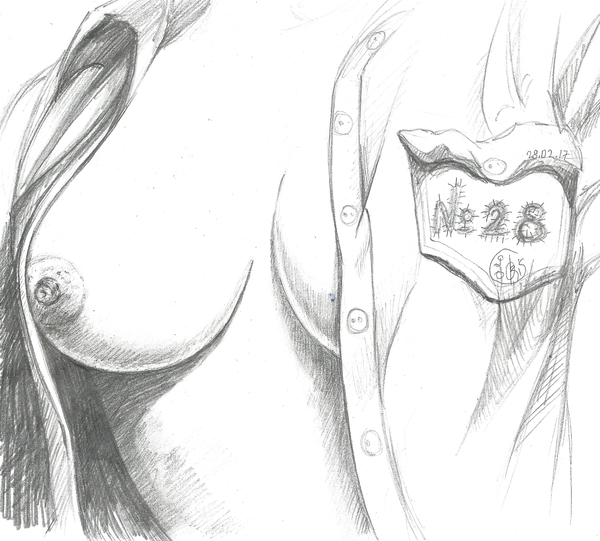 February marathon, day twenty-eight. The final. - NSFW, My, Drawing, Pencil, Boobs, Marathon, Month, February, The final