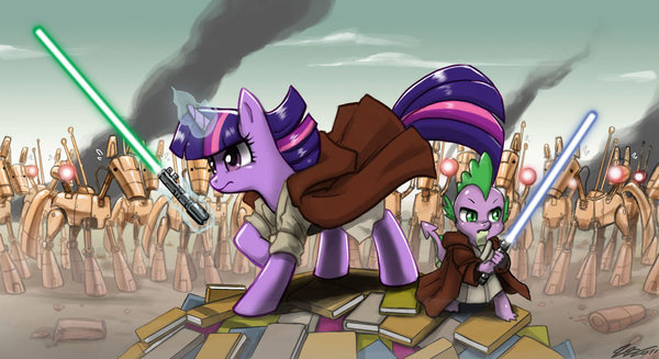 Friendship is the Force - My little pony, PonyArt, Crossover, Star Wars, Twilight sparkle, Spike, John joseco