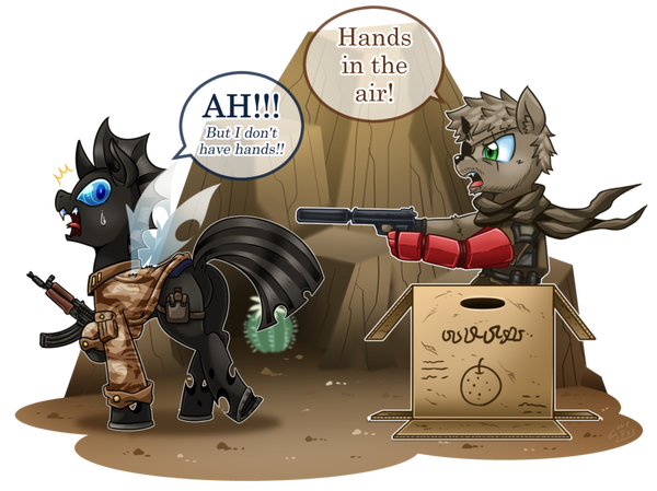 Gunner In The Box My Little Pony, Original Character, MLP Crossover, Metal Gear, Vavacung
