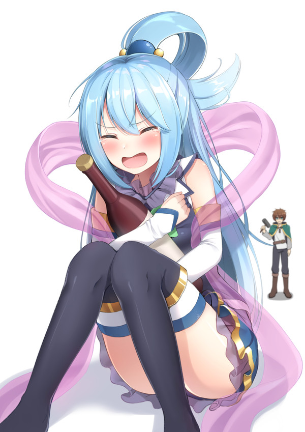 KonoSuba. Kazuma / Aqua. Anime Art. - Аниме, Ранобэ, Konosuba, Satou Kazuma, Aqua, Anime Art, Арт