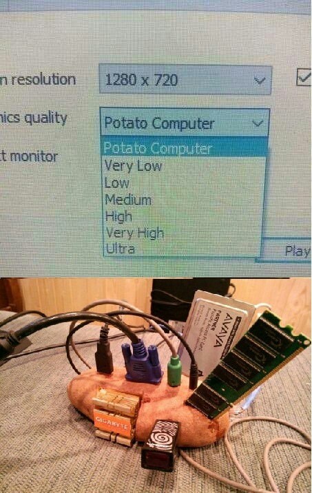 Качество графики -> Картофель - Скриншот, Компьютер, Компьютерная графика