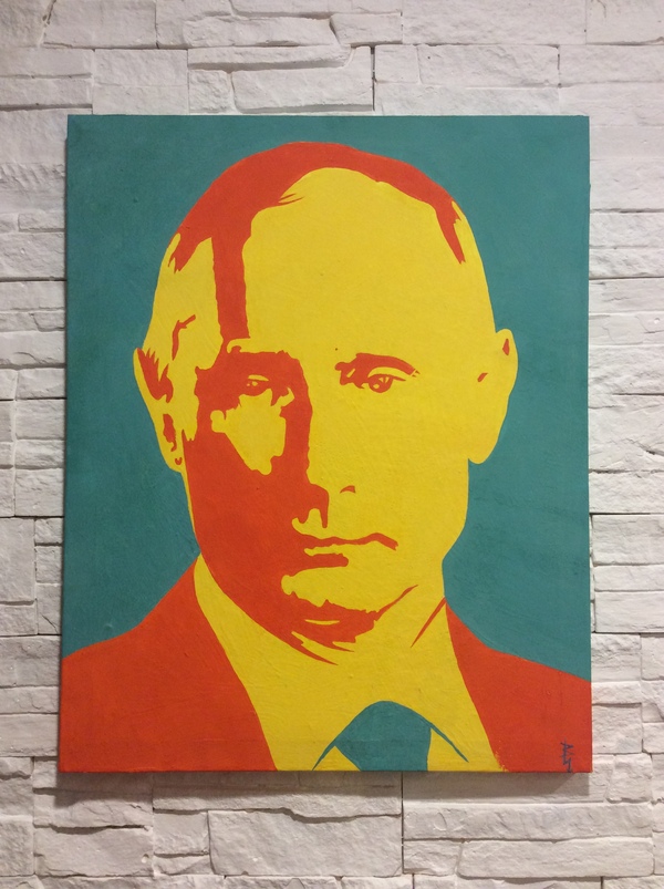 Putin V.V. - My, Painting, Vladimir Putin, Design, Creation, Andy Warhol