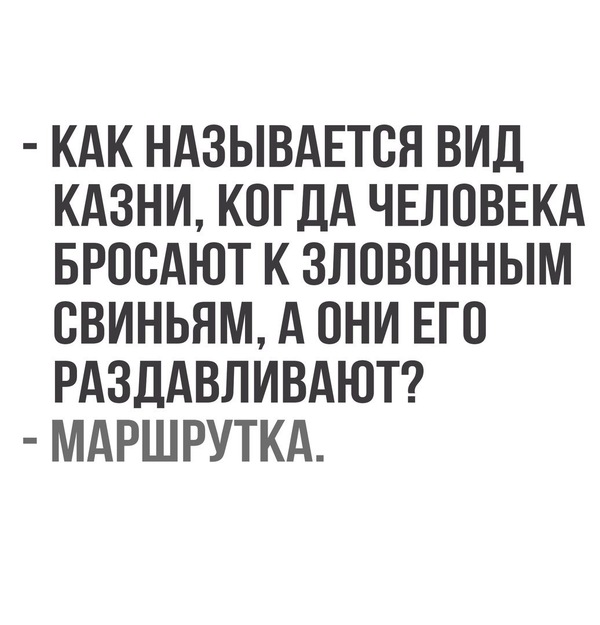 Современный вид казни - Маршрутка, Современность, Казнь, Текст