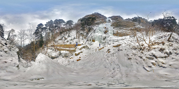 Waterfall Uchan-Su 360 degrees, Winter. - My, , Winter, Waterfall, Freezing, Yalta