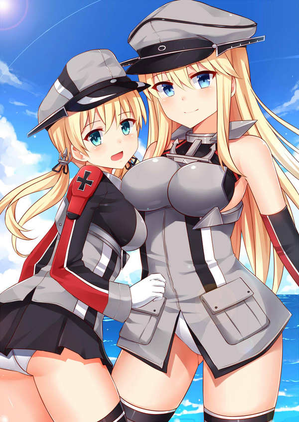 Prinz x Bismarc - Anime art, Anime, Prinz Eugen, Bismarck, Kantai collection