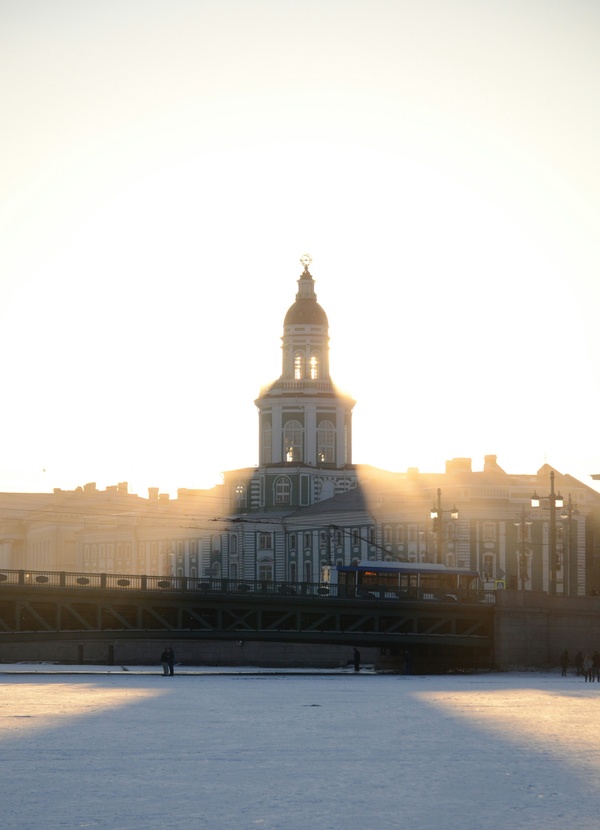 Sunny Saint Petersburg - Kunstkamera, Sun rays, The sun, Winter, Saint Petersburg, My