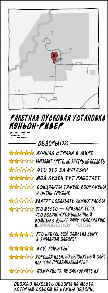 Обзоры мест - Ядерное оружие, XKCD, Google, Карты, Обзор, Перевод, Комиксы, Xkcdru