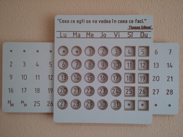 Perpetual calendar (white version)+ - My, Perpetual Calendar, Longpost, Tree, The calendar, With your own hands