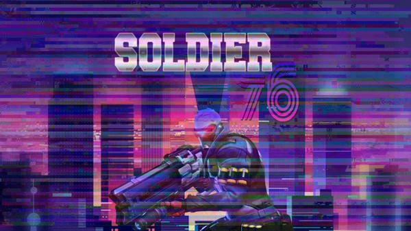        Overwatch, Soldier 76, Tracer, Blizzard, , Photoshop, Retrowave