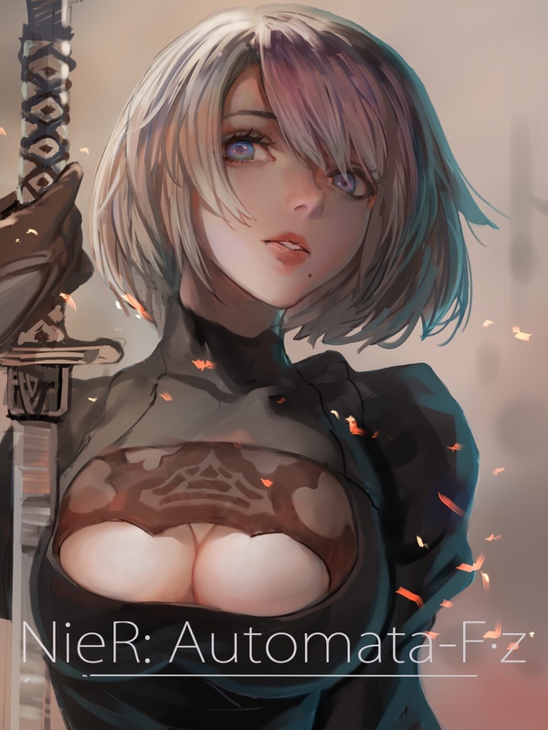 NieR: Automata. Anime Art. , , Neir, Nier Automata, Yorha unit no 2 type B, Anime Art