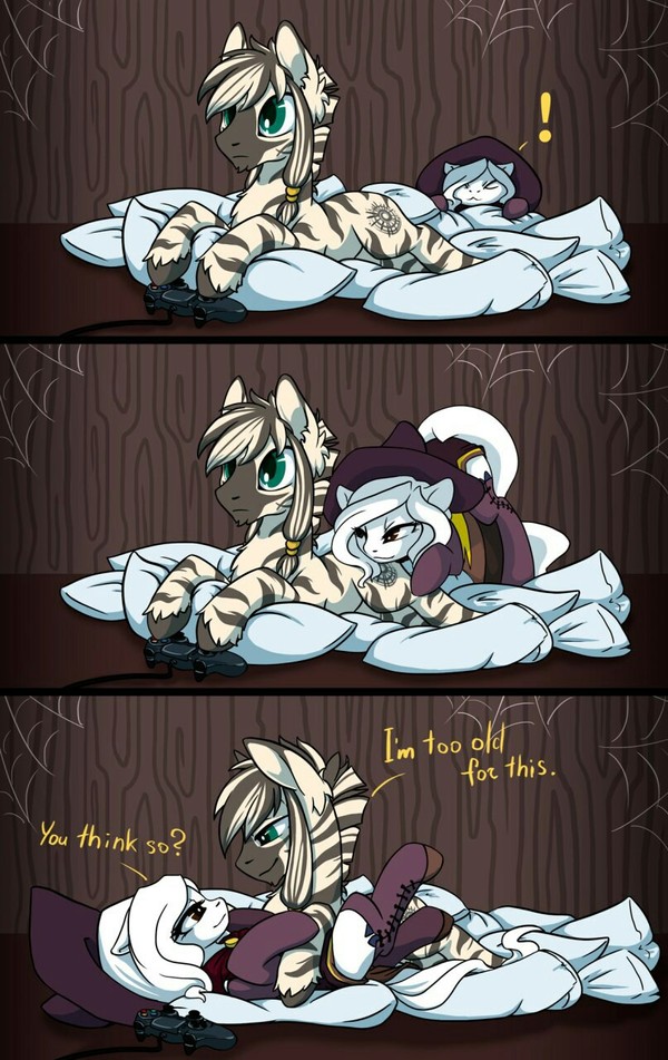 Too old for this... - My little pony, Shipping, Original character, MLP Zebra