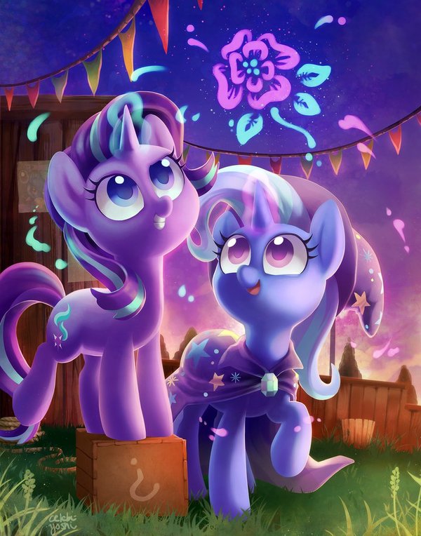 Magic pals - My little pony, PonyArt, Starlight Glimmer, Trixie, Celebi-Yoshi