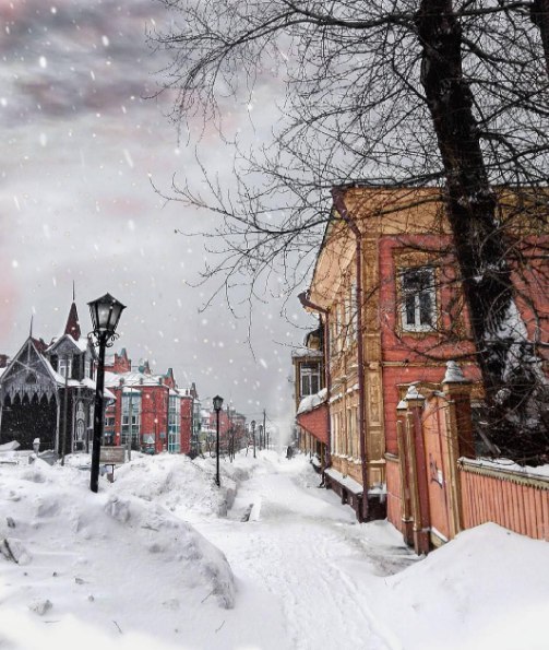 Tomskaya street - Tomsk, The street, beauty, Snow