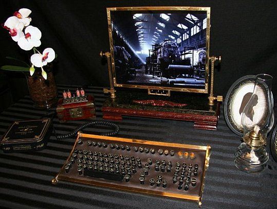 original design - Steampunk, Keyboard, Монитор, Typewriter, Longpost, Typewriter