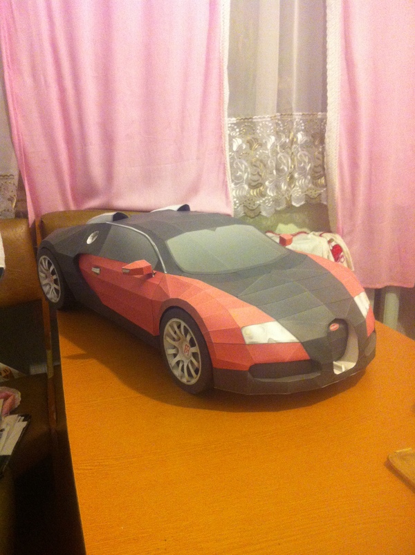 Bugatti Veyron - My, Bugatti, , Papercraft, , 1:6, , , Longpost