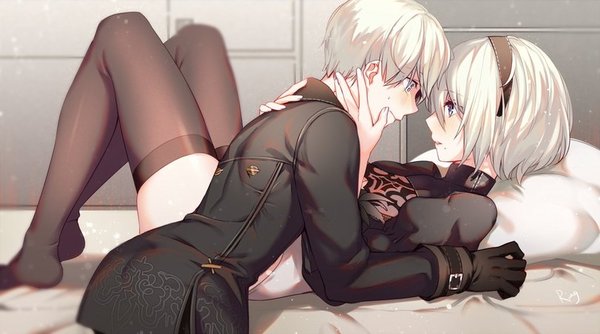 Waiting for NieR Automata - NSFW, NIER Automata, Yorha unit No 2 type B, Yorha unit No 2 type a, Yorha unit no 9 type S, Games, NIER, Art, Booty, Longpost