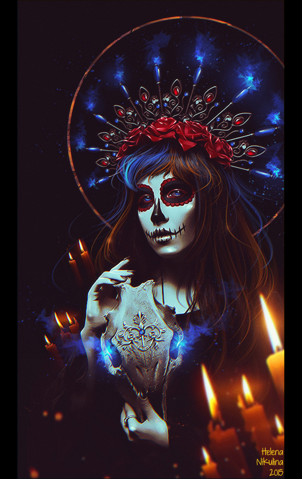 Dia de los Muertos. - My, Art, Female, The day of the Dead, , Elena Nikulina, Women