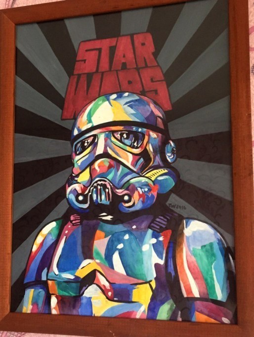 Poster as a gift to a fan of star wars, A3 format - My, Star Wars stormtrooper, Star Wars, Gouache, Art, Poster