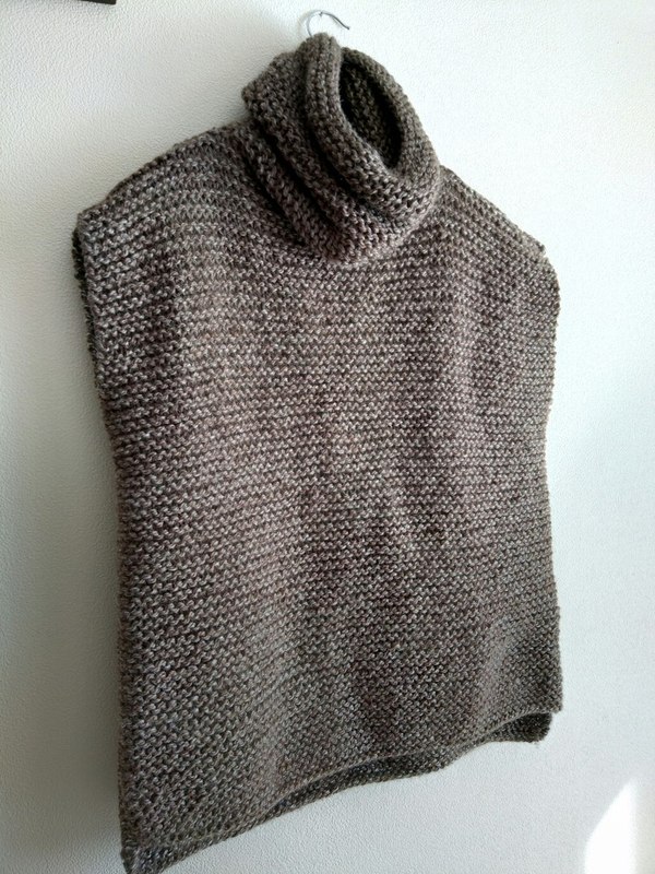 Over-sized vest - My, Sweater, , Vest, Spokes, Knitting, Longpost