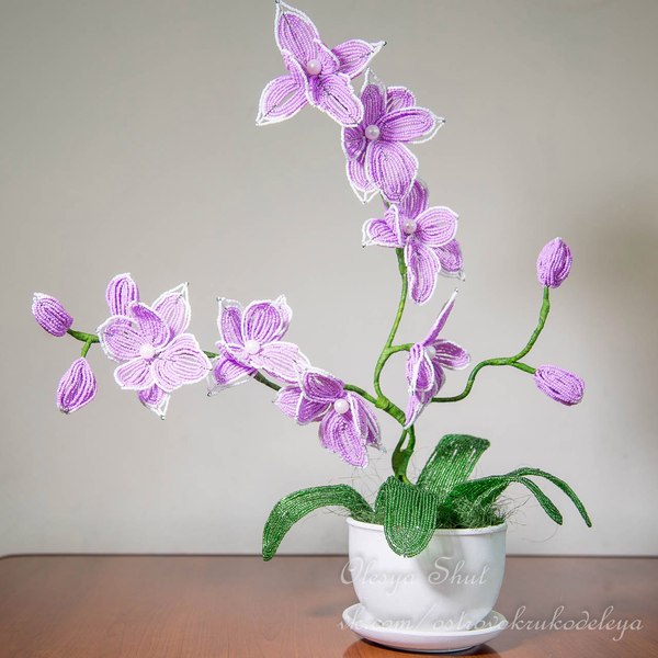 Orchid from beads! - My, , Decor, Interior