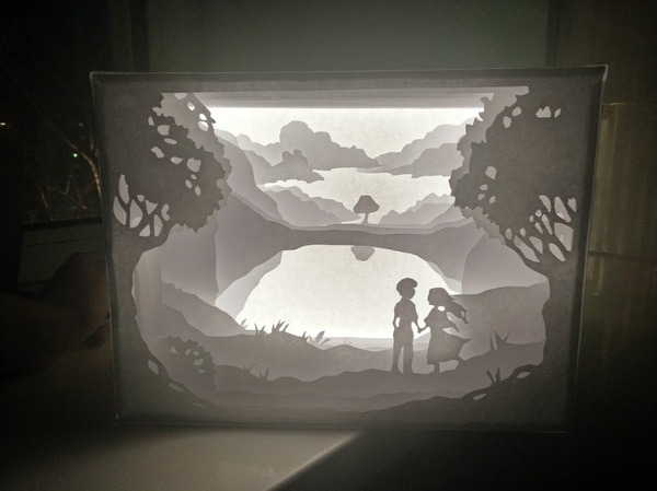 Large lightbox. - My, Lightbox, Paperlightbox, Creation, Needlemen, Video, Longpost, Needlework