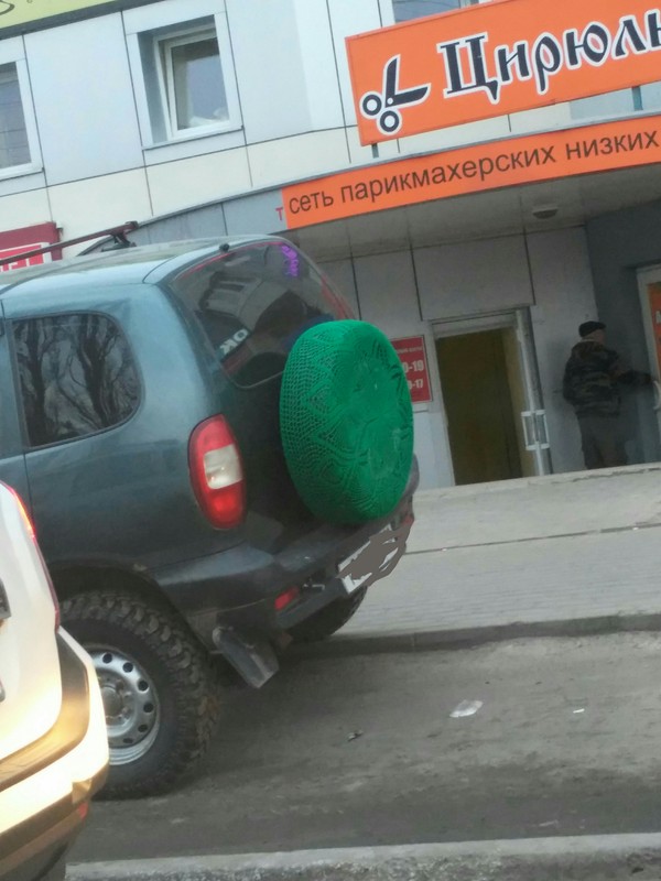 Grandma tied) - My, Car, Grandmother, Knitting