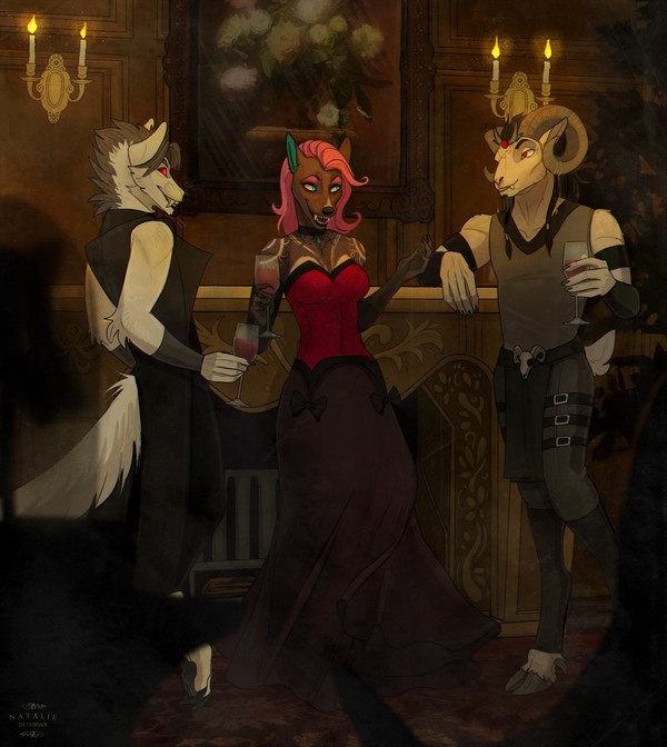 bloody party - Furry, Anthro, Art, Nataliedecorsair