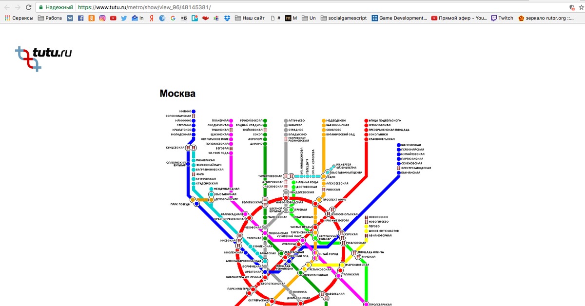 Карта метро лосиноостровская