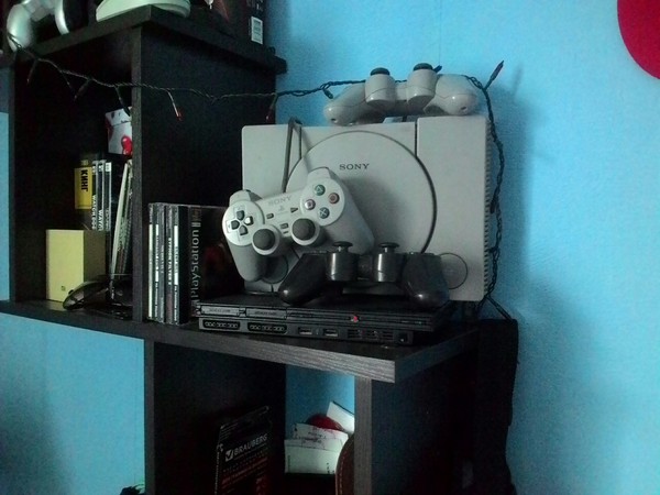 Shelf of a real retrophage - My, Retro, Old school, Curling iron, Playstation