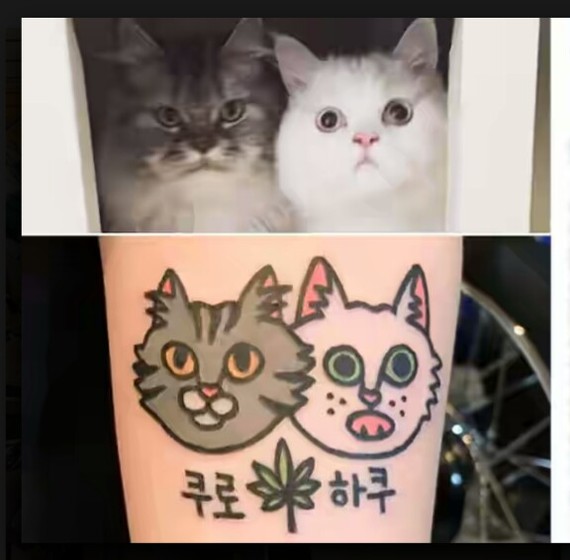 Korean tattoo artist famous for his funny pet tattoos - Tattoo, Pets, Longpost, Instagram, Dog, cat