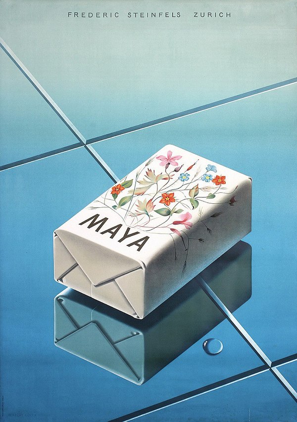 Рекламный плакат мыла Maya, Цюрих, Швейцария, 1948 год.
