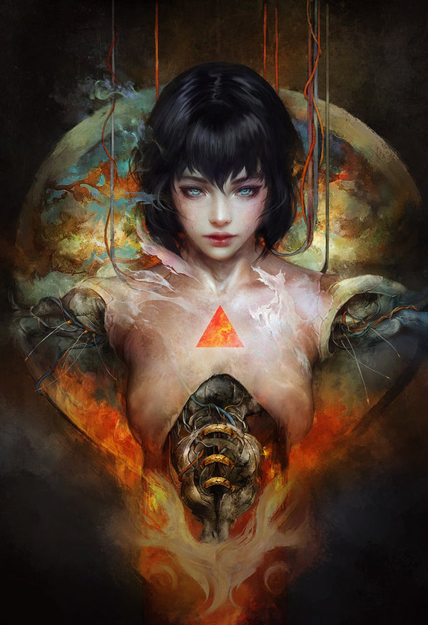 Ghost in the shell - Art, Anime, Ghost in armor, Kusanagi motoko, Muju