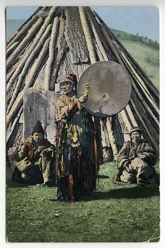 Altai shaman, 1911. - Shaman, Tambourine, 1911, Shamans