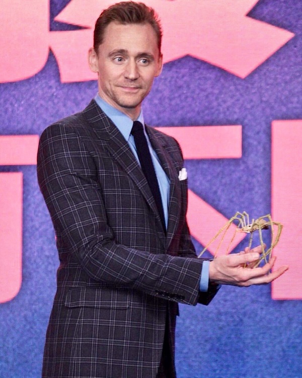 When they let you hold someone else's child, and you're like this: - Spider, Tom Hiddleston, Children
