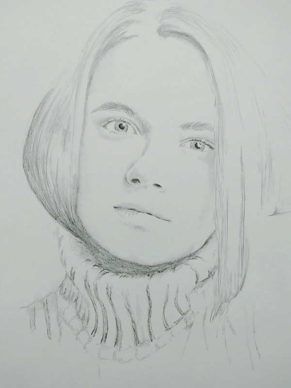 I remember that I used to be good at drawing. - My, Pencil drawing, Portrait, Portrait by photo