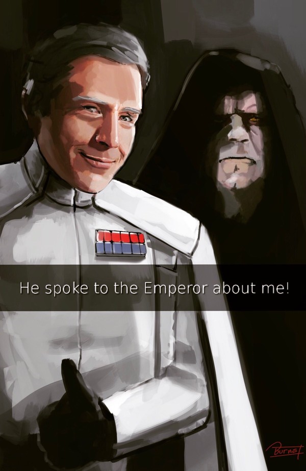 He spoke to the Emperor about me! - Арт, Star Wars, Император Палпатин, Орсон Кренник, John Burns